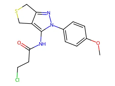 3-chloro-N-[2-(4-methoxyphenyl)-4,6-dihydrothieno[3,4-c]pyrazol-3-yl]propanamide structure