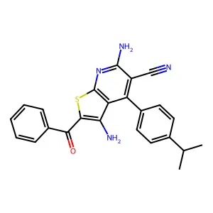 3,6-Diamino-2-benzoyl-4-(4-isopropylphenyl)thieno[2,3-b]pyridine-5-carbonitrile structure