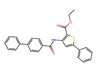 Ethyl 5-phenyl-3-[(4-phenylbenzoyl)amino]thiophene-2-carboxylate structure