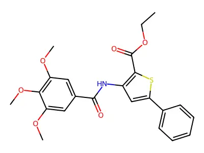Ethyl 5-phenyl-3-(3,4,5-trimethoxybenzamido)thiophene-2-carboxylate structure