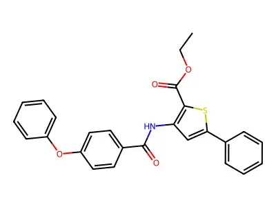 Ethyl 3-(4-phenoxybenzamido)-5-phenylthiophene-2-carboxylate structure
