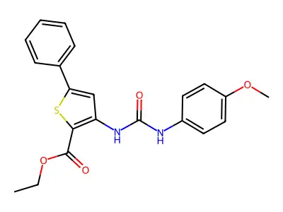 Ethyl 3-[(4-methoxyphenyl)carbamoylamino]-5-phenylthiophene-2-carboxylate structure