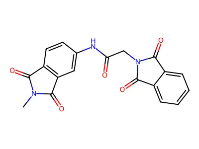 2-(1,3-dioxoisoindol-2-yl)-N-(2-methyl-1,3-dioxoisoindol-5-yl)acetamide structure
