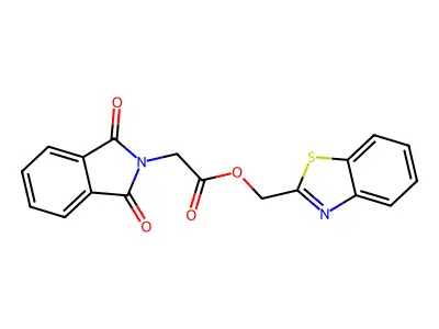 Benzo[d]thiazol-2-ylmethyl 2-(1,3-dioxoisoindolin-2-yl)acetate structure