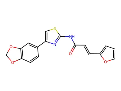 (E)-N-(4-(benzo[d][1,3]dioxol-5-yl)thiazol-2-yl)-3-(furan-2-yl)acrylamide structure
