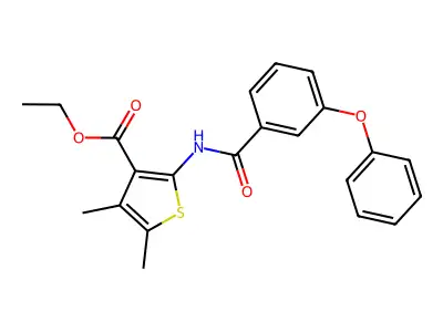 Ethyl 4,5-dimethyl-2-(3-phenoxybenzamido)thiophene-3-carboxylate structure