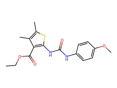 Ethyl 2-(3-(4-methoxyphenyl)ureido)-4,5-dimethylthiophene-3-carboxylate structure