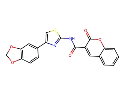 N-(4-(benzo[d][1,3]dioxol-5-yl)thiazol-2-yl)-2-oxo-2H-chromene-3-carboxamide structure