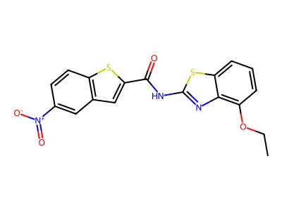 N-(4-ethoxy-1,3-benzothiazol-2-yl)-5-nitro-1-benzothiophene-2-carboxamide structure