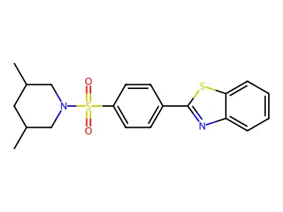 2-{4-[(3,5-Dimethylpiperidin-1-yl)sulfonyl]phenyl}-1,3-benzothiazole structure