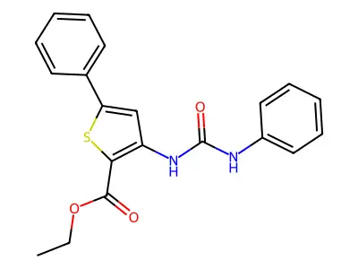 Ethyl 5-phenyl-3-(phenylcarbamoylamino)thiophene-2-carboxylate structure