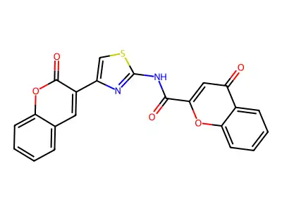 4-oxo-N-[4-(2-oxo-2H-chromen-3-yl)-1,3-thiazol-2-yl]-4H-chromene-2-carboxamide structure