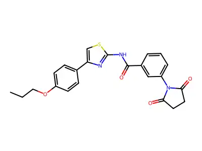 3-(2,5-dioxopyrrolidin-1-yl)-N-[4-(4-propoxyphenyl)-1,3-thiazol-2-yl]benzamide structure