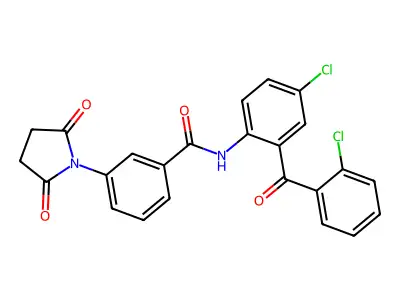 N-[4-chloro-2-(2-chlorobenzoyl)phenyl]-3-(2,5-dioxopyrrolidin-1-yl)benzamide structure
