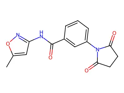 3-(2,5-dioxopyrrolidin-1-yl)-N-(5-methyl-1,2-oxazol-3-yl)benzamide structure