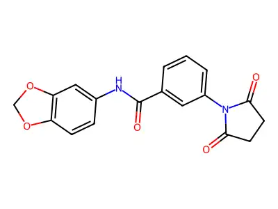 N-(1,3-benzodioxol-5-yl)-3-(2,5-dioxopyrrolidin-1-yl)benzamide structure