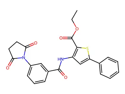 Ethyl 3-[3-(2,5-dioxopyrrolidin-1-yl)benzamido]-5-phenylthiophene-2-carboxylate structure