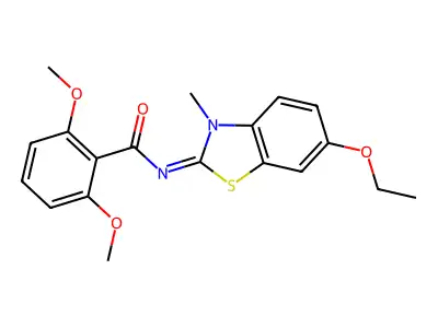 N-(6-ethoxy-3-methyl-1,3-benzothiazol-2-ylidene)-2,6-dimethoxybenzamide structure