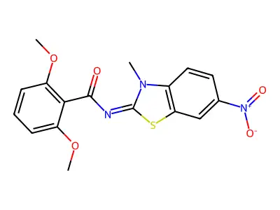 (Z)-2,6-dimethoxy-N-(3-methyl-6-nitrobenzo[d]thiazol-2(3H)-ylidene)benzamide structure