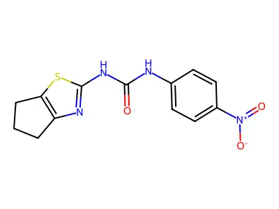 1-(5,6-dihydro-4H-cyclopenta[d]thiazol-2-yl)-3-(4-nitrophenyl)urea structure