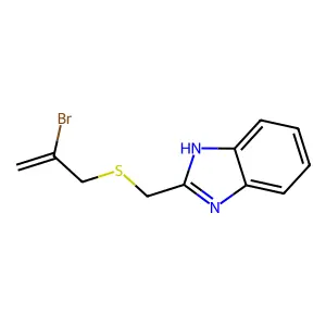 2-(((2-bromoallyl)thio)methyl)-1H-benzo[d]imidazole structure