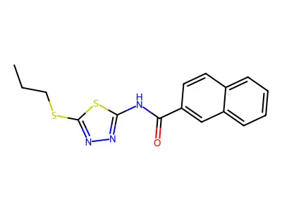 N-(5-(propylthio)-1,3,4-thiadiazol-2-yl)-2-naphthamide structure