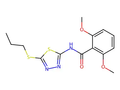 2,6-dimethoxy-N-(5-propylsulfanyl-1,3,4-thiadiazol-2-yl)benzamide structure