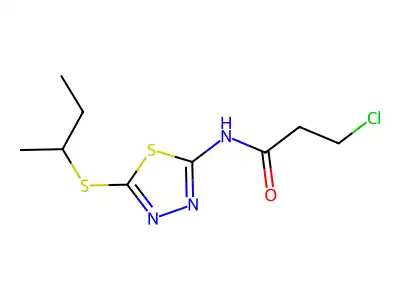 N-(5-(sec-butylthio)-1,3,4-thiadiazol-2-yl)-3-chloropropanamide structure