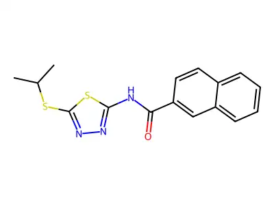 N-(5-(isopropylthio)-1,3,4-thiadiazol-2-yl)-2-naphthamide structure