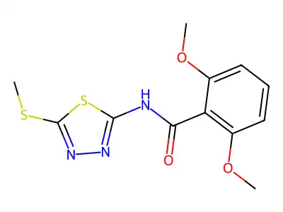 2,6-dimethoxy-N-(5-(methylthio)-1,3,4-thiadiazol-2-yl)benzamide structure