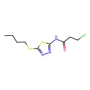 N-(5-butylsulfanyl-1,3,4-thiadiazol-2-yl)-3-chloropropanamide structure