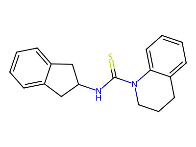 N-(2,3-dihydro-1H-inden-2-yl)-3,4-dihydroquinoline-1(2H)-carbothioamide structure
