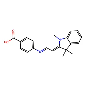 4-[2-(1,3,3-Trimethyl-2-indolinylidene)ethylideneamino]benzoic acid structure
