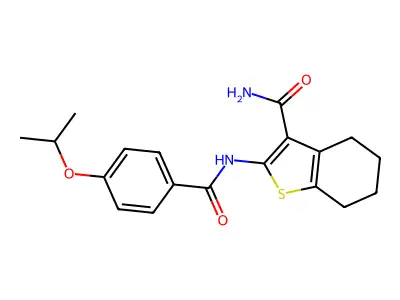 2-(4-Isopropoxybenzamido)-4,5,6,7-tetrahydrobenzo[b]thiophene-3-carboxamide structure