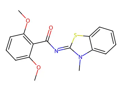 (E)-2,6-dimethoxy-N-(3-methylbenzo[d]thiazol-2(3H)-ylidene)benzamide structure