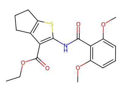 ETHYL 2-(2,6-DIMETHOXYBENZAMIDO)-4H,5H,6H-CYCLOPENTA[B]THIOPHENE-3-CARBOXYLATE structure