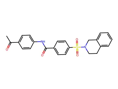 N-(4-acetylphenyl)-4-((3,4-dihydroisoquinolin-2(1H)-yl)sulfonyl)benzamide structure