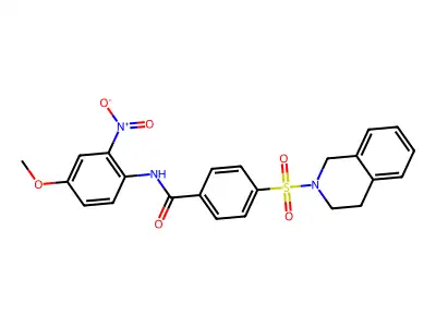 4-(3,4-dihydro-1H-isoquinolin-2-ylsulfonyl)-N-(4-methoxy-2-nitrophenyl)benzamide structure