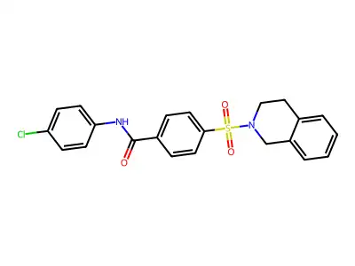 N-(4-chlorophenyl)-4-(3,4-dihydro-1H-isoquinolin-2-ylsulfonyl)benzamide structure