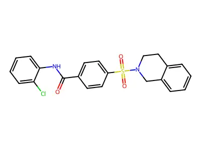 N-(2-chlorophenyl)-4-(3,4-dihydro-1H-isoquinolin-2-ylsulfonyl)benzamide structure
