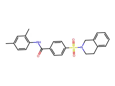 4-((3,4-dihydroisoquinolin-2(1H)-yl)sulfonyl)-N-(2,4-dimethylphenyl)benzamide structure