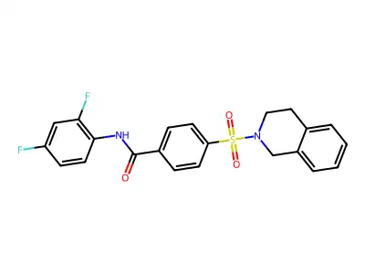 N-(2,4-difluorophenyl)-4-((3,4-dihydroisoquinolin-2(1H)-yl)sulfonyl)benzamide structure
