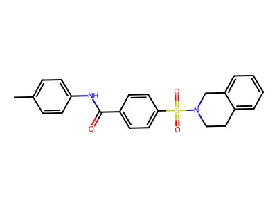4-((3,4-dihydroisoquinolin-2(1H)-yl)sulfonyl)-N-(p-tolyl)benzamide structure