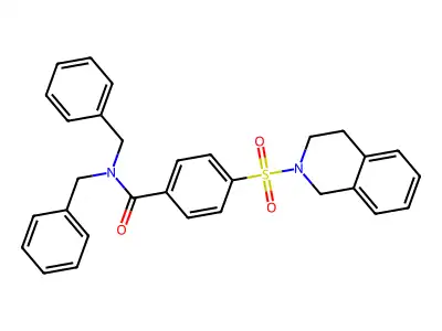 N,N-dibenzyl-4-(3,4-dihydro-1H-isoquinolin-2-ylsulfonyl)benzamide structure