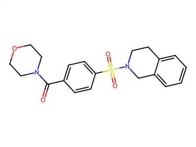 (4-((3,4-dihydroisoquinolin-2(1H)-yl)sulfonyl)phenyl)(morpholino)methanone structure