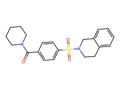 (4-((3,4-dihydroisoquinolin-2(1H)-yl)sulfonyl)phenyl)(piperidin-1-yl)methanone structure