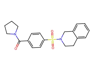 (4-((3,4-dihydroisoquinolin-2(1H)-yl)sulfonyl)phenyl)(pyrrolidin-1-yl)methanone structure