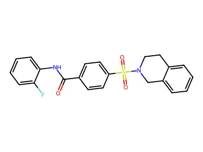 4-((3,4-dihydroisoquinolin-2(1H)-yl)sulfonyl)-N-(2-fluorophenyl)benzamide structure