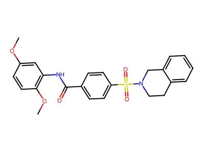 4-(3,4-dihydro-1H-isoquinolin-2-ylsulfonyl)-N-(2,5-dimethoxyphenyl)benzamide structure