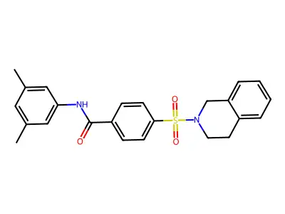 4-((3,4-dihydroisoquinolin-2(1H)-yl)sulfonyl)-N-(3,5-dimethylphenyl)benzamide structure